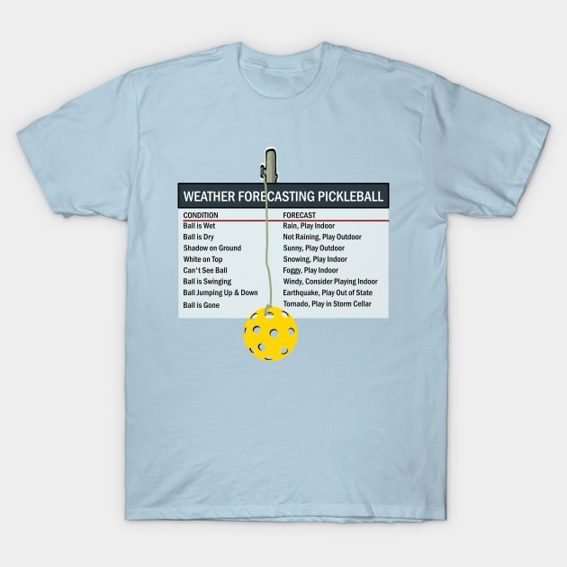 Weather Forecasting Pickleball T-Shirt by numpdog